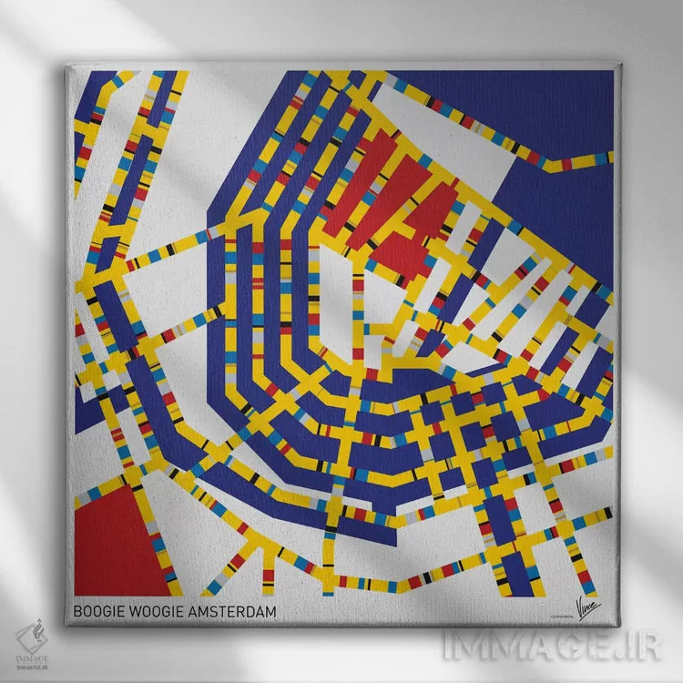 تابلو بوگی ووگی آمستردام (هنر مفهومی) اثر چانکونگ - نمای روبهرو روی دیوار