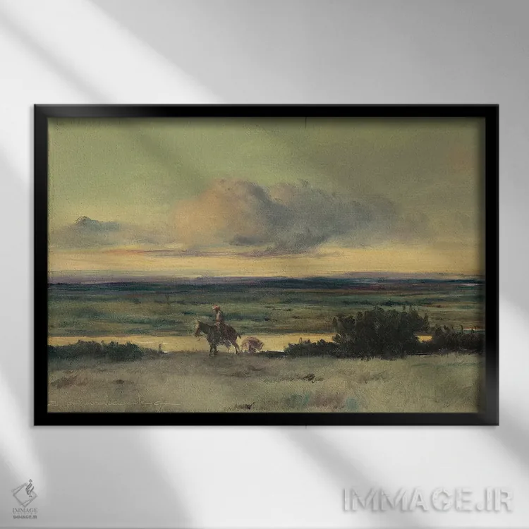تابلو عبور از رود ریو اثر ارنست چیریاکا - نمای قابدار مشکی