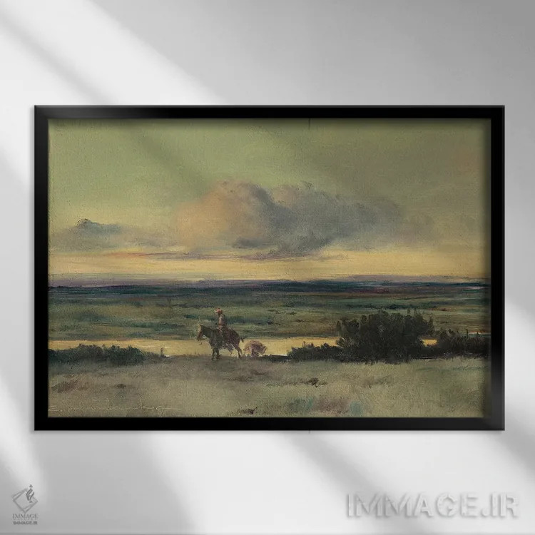 تابلو عبور از رود ریو اثر ارنست چیریاکا - نمای قابدار مشکی