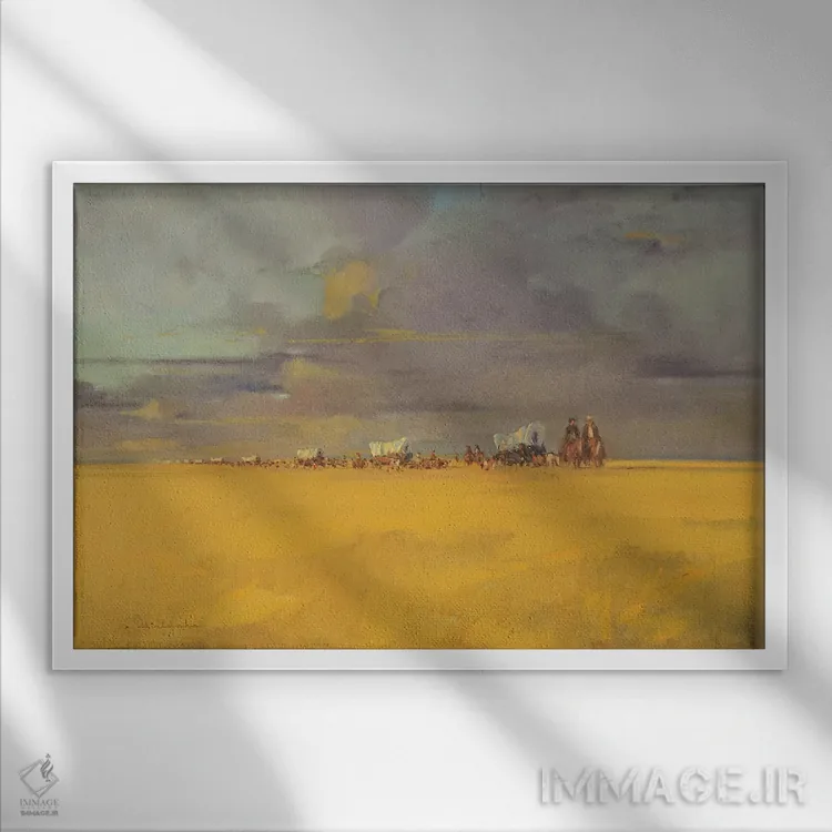 تابلو مسیر گاری اثر ارنست چیریاکا - نمای قابدار سفید