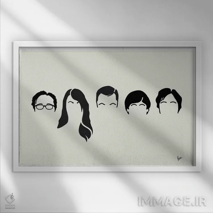 تابلو نظریهٔ موی بیگ بنگ (طنز علمی) اثر چانکونگ - نمای قابدار سفید