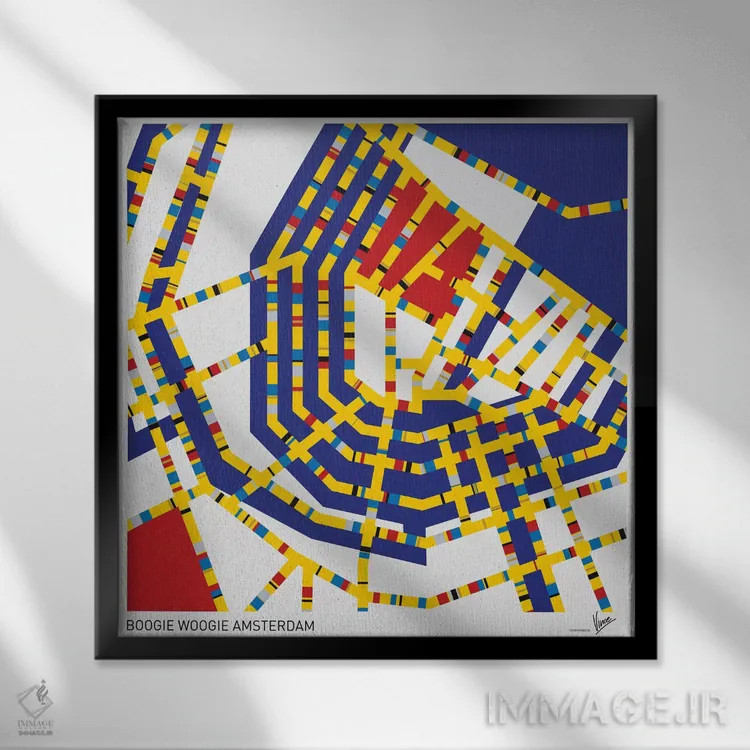 تابلو بوگی ووگی آمستردام (هنر مفهومی) اثر چانکونگ - نمای قابدار مشکی