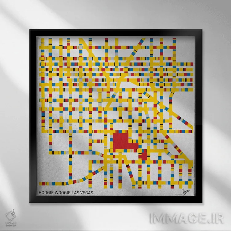 تابلو بوگی ووگی لاسوگاس (هنر مفهومی) اثر چانکونگ - نمای قابدار مشکی