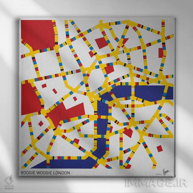 تابلو بوگی ووگی لندن (هنر مفهومی) اثر چانکونگ - نمای روبهرو روی دیوار