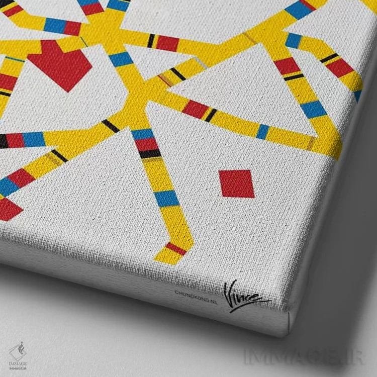 تابلو بوگی ووگی لندن (هنر مفهومی) اثر چانکونگ - نمای نزدیک بافت بوم