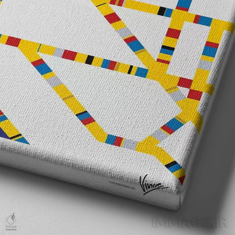 تابلو بوگی ووگی لسآنجلس (هنر مفهومی) اثر چانکونگ - نمای نزدیک بافت بوم