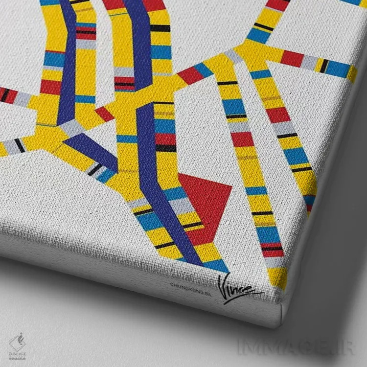 تابلو بوگی ووگی مسکو (هنر مفهومی) اثر چانکونگ - نمای نزدیک بافت بوم