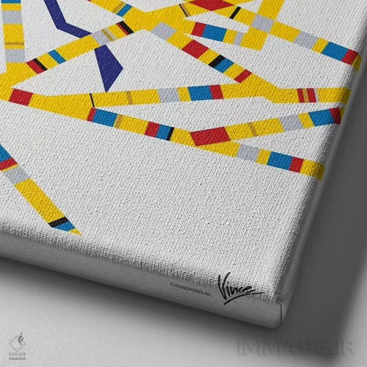 تابلو بوگی ووگی نیویورک (هنر مفهومی) اثر چانکونگ - نمای نزدیک بافت بوم