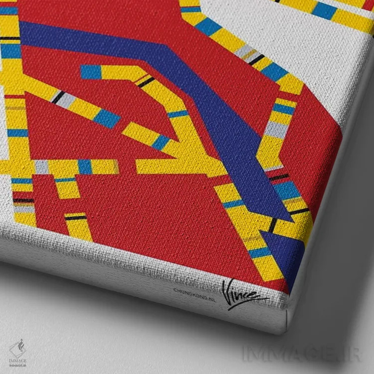 تابلو بوگی ووگی ملبورن (هنر مفهومی) اثر چانکونگ - نمای نزدیک بافت بوم