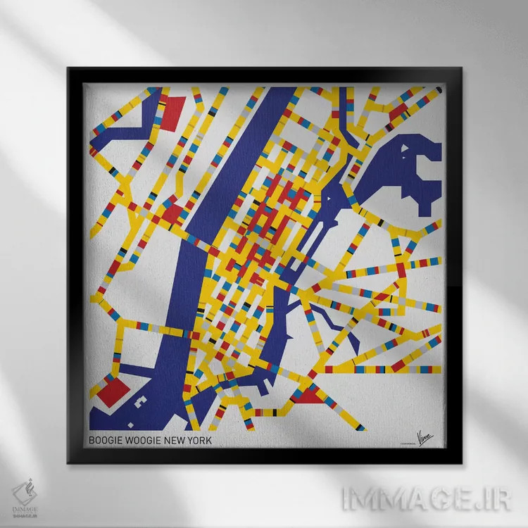 تابلو بوگی ووگی نیویورک (هنر مفهومی) اثر چانکونگ - نمای قابدار مشکی