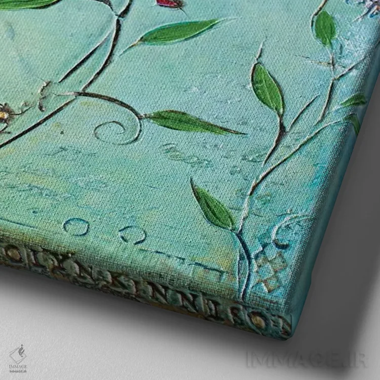 تابلو عشق مانند عسل است اثر کارولین کینیسون - نمای نزدیک بافت بوم