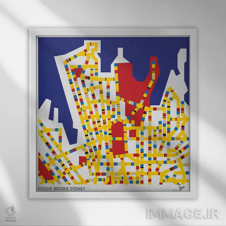 تابلو بوگی ووگی سیدنی (هنر مفهومی) اثر چانکونگ - نمای قابدار سفید