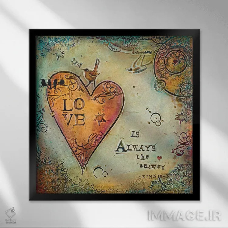 تابلو عشق همیشه پاسخ است II اثر کارولین کینیسون - نمای قابدار مشکی