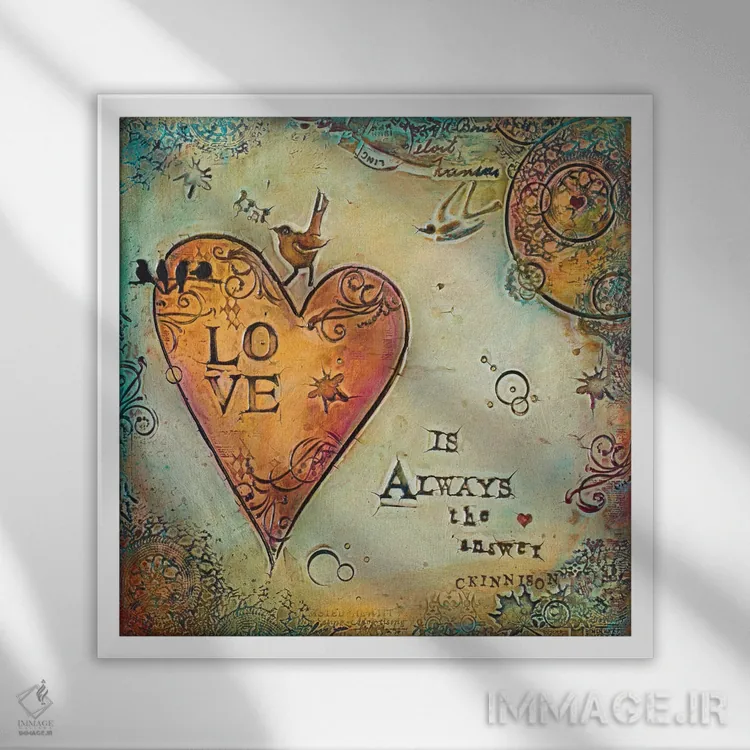 تابلو عشق همیشه پاسخ است II اثر کارولین کینیسون - نمای قابدار سفید