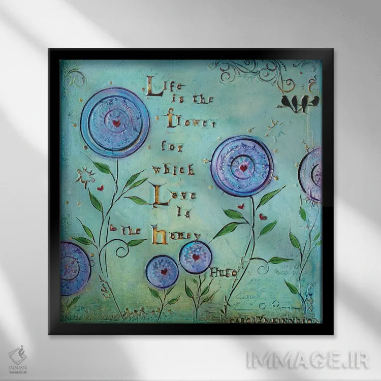 تابلو عشق مانند عسل است اثر کارولین کینیسون - نمای قابدار مشکی