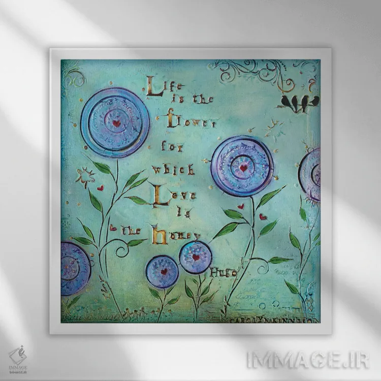 تابلو عشق مانند عسل است اثر کارولین کینیسون - نمای قابدار سفید