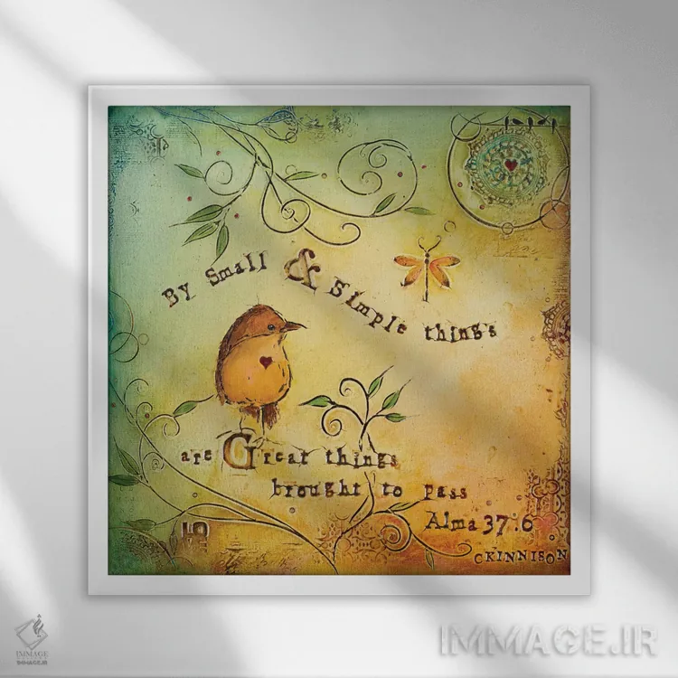 تابلو چیزهای کوچک و ساده اثر کارولین کینیسون - نمای قابدار سفید