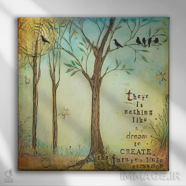 تابلو به عقب نگاه نکن I اثر کارولین کینیسون - نمای روبهرو روی دیوار