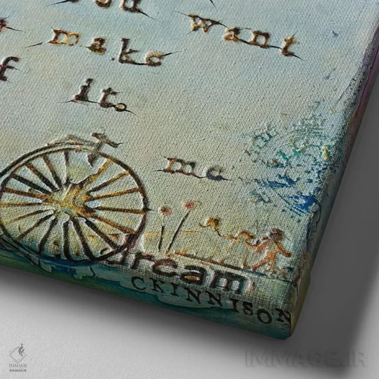 تابلو چیزهای بزرگ II اثر کارولین کینیسون - نمای نزدیک بافت بوم