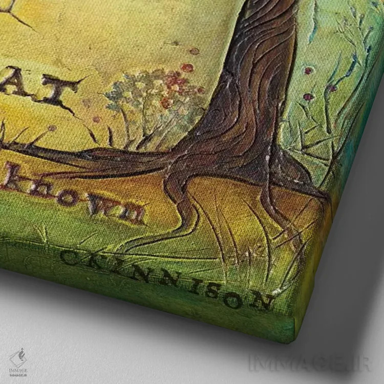 تابلو به عقب نگاه نکن II اثر کارولین کینیسون - نمای نزدیک بافت بوم