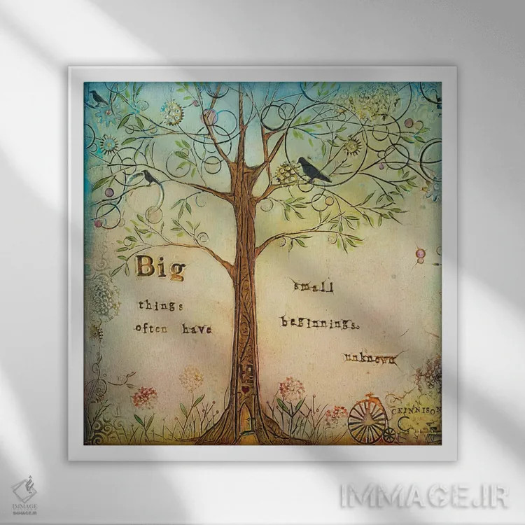 تابلو چیزهای بزرگ I اثر کارولین کینیسون - نمای قابدار سفید