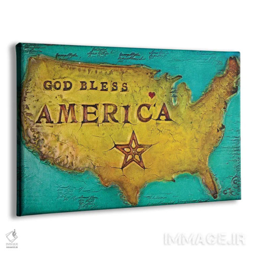 تابلو خدا آمریکا را حفظ کند اثر کارولین کینیسون - نمای پرسپکتیو محصول