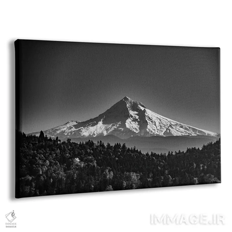 تابلو کوه هود باشکوه (سیاه و سفید) اثر کت کریگن - نمای پرسپکتیو محصول