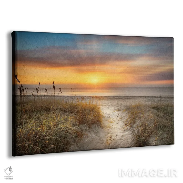 تابلو پیادهروی شنی کنار تپههای ماسهای اثر گالری سلبرِیت لایف (گالری هنری) - نمای پرسپکتیو محصول