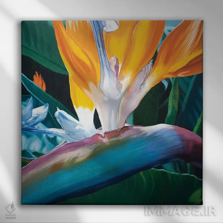 تابلو پرنده بهشتی اثر کلویی هدن - نمای روبهرو روی دیوار