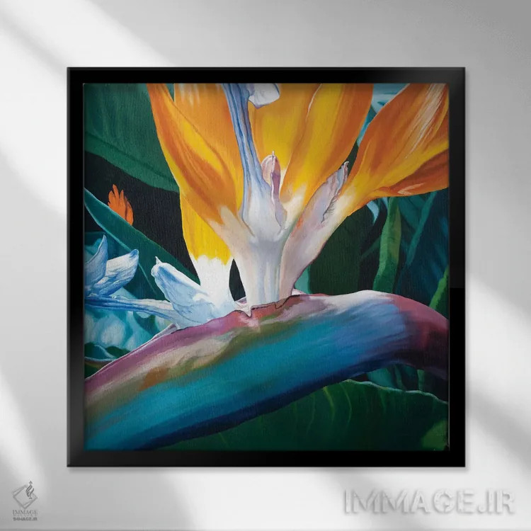 تابلو پرنده بهشتی اثر کلویی هدن - نمای قابدار مشکی