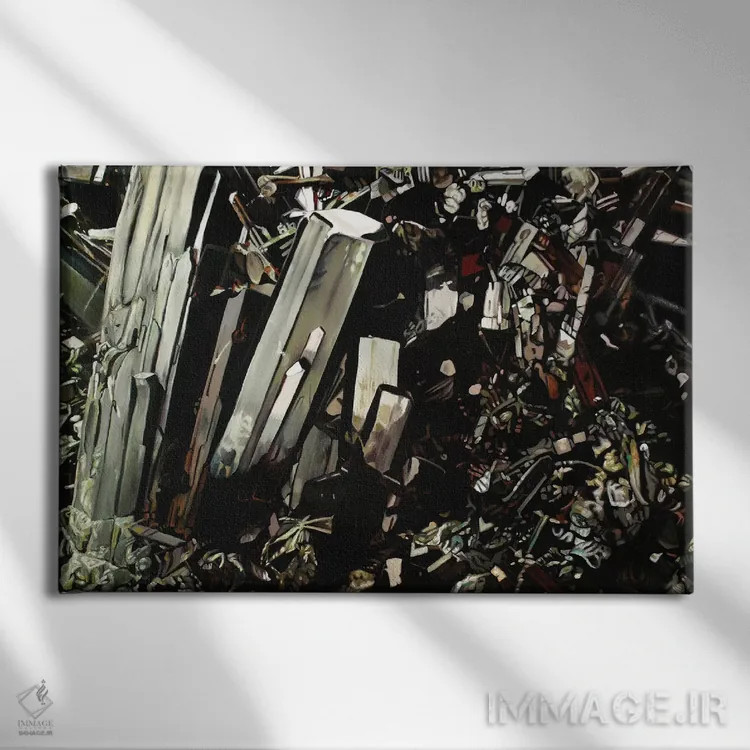 تابلو اپیدوت (سنگ جواهر) اثر کلویی هدن - نمای روبهرو روی دیوار