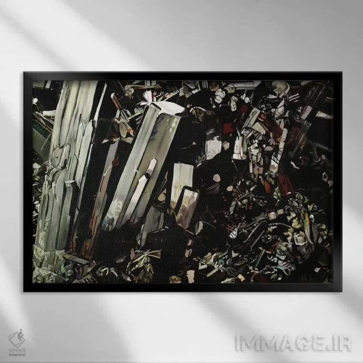 تابلو اپیدوت (سنگ جواهر) اثر کلویی هدن - نمای قابدار مشکی