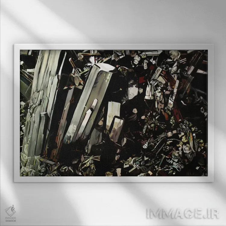 تابلو اپیدوت (سنگ جواهر) اثر کلویی هدن - نمای قابدار سفید