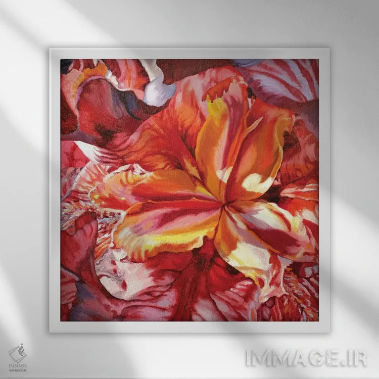 تابلو آتش درونی اثر کلویی هدن - نمای قابدار سفید