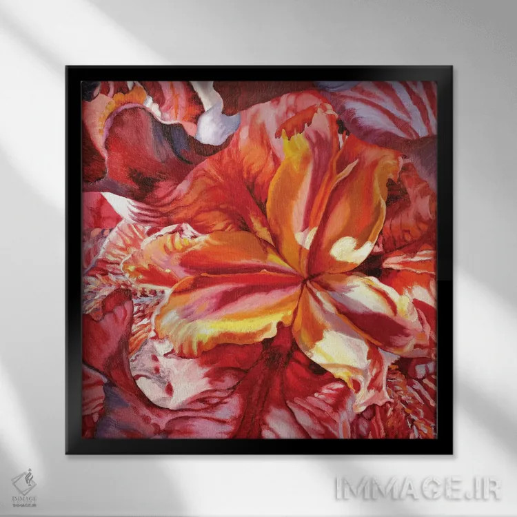 تابلو آتش درونی اثر کلویی هدن - نمای قابدار مشکی