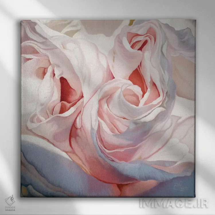 تابلو مادر کوشه II (نوعی گل رز) اثر کلویی هدن - نمای روبهرو روی دیوار