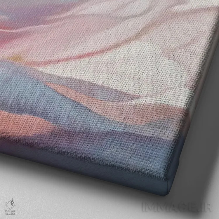 تابلو مادر کوشه II (نوعی گل رز) اثر کلویی هدن - نمای نزدیک بافت بوم