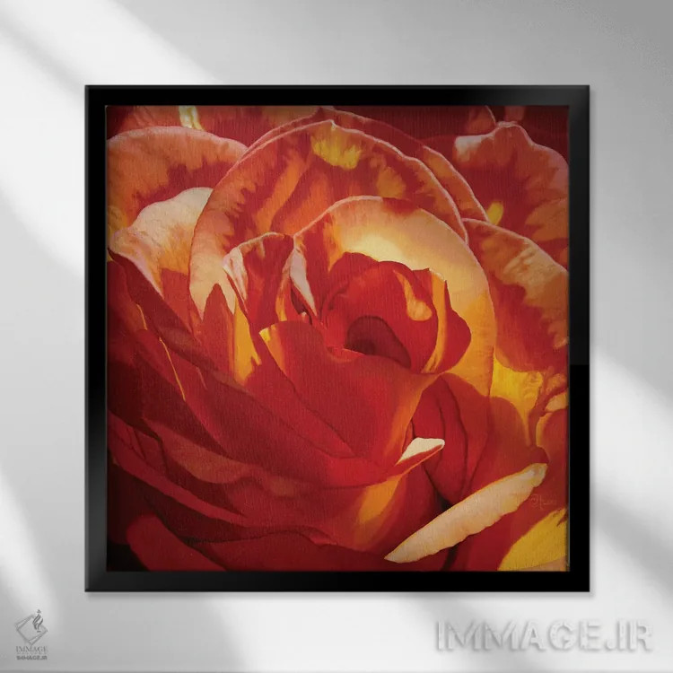 تابلو خیزش ققنوس اثر کلویی هدن - نمای قابدار مشکی