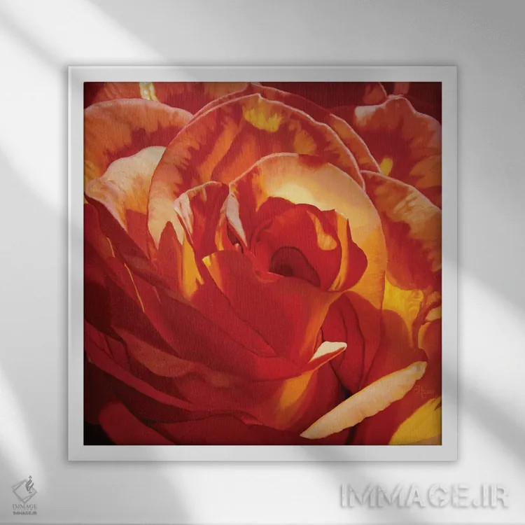 تابلو خیزش ققنوس اثر کلویی هدن - نمای قابدار سفید