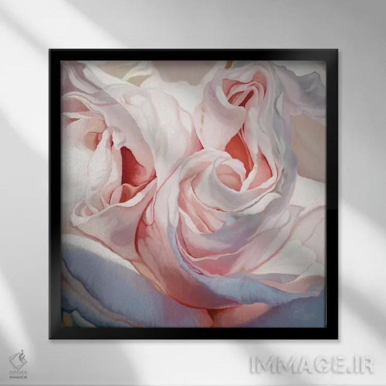 تابلو مادر کوشه II (نوعی گل رز) اثر کلویی هدن - نمای قابدار مشکی