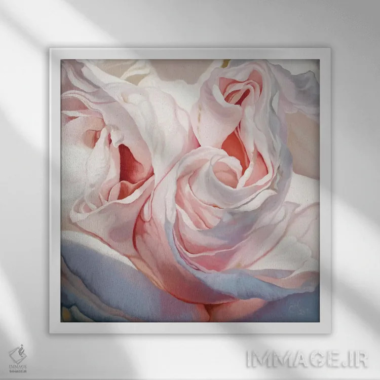 تابلو مادر کوشه II (نوعی گل رز) اثر کلویی هدن - نمای قابدار سفید
