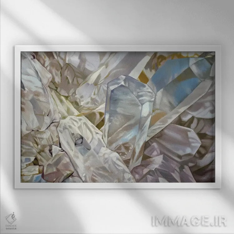 تابلو کوارتز I اثر کلویی هدن - نمای قابدار سفید