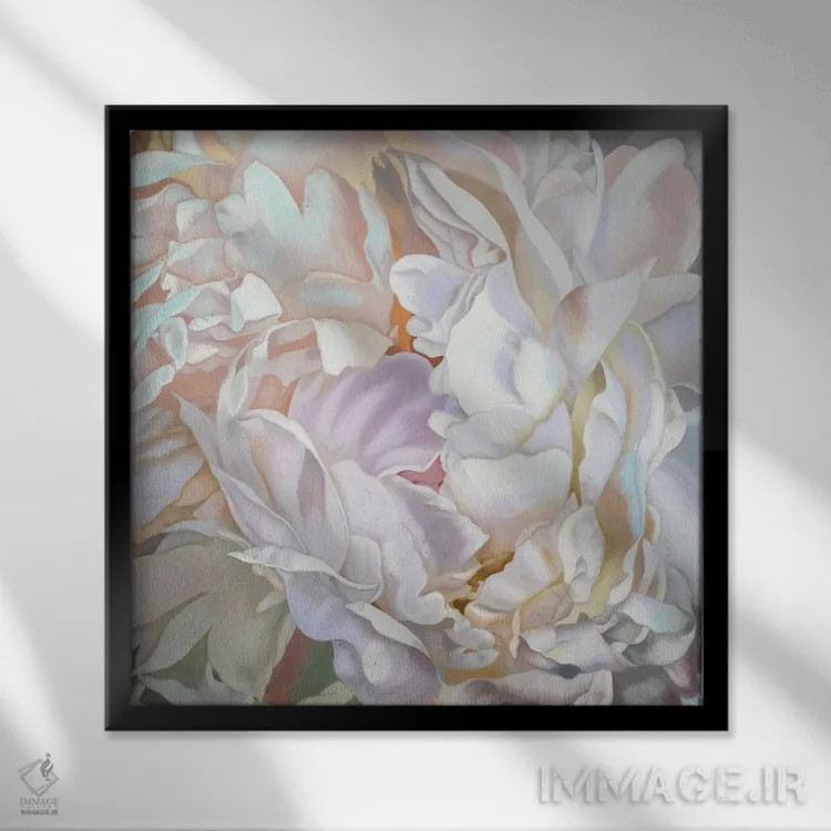 تابلو صد تومانی سفید اثر کلویی هدن - نمای قابدار مشکی