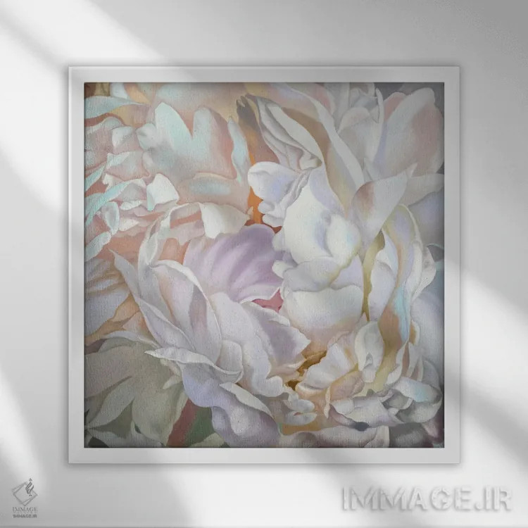 تابلو صد تومانی سفید اثر کلویی هدن - نمای قابدار سفید