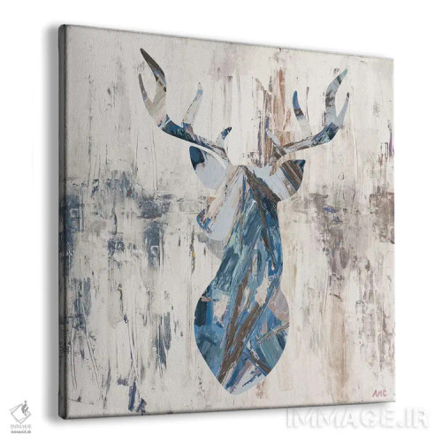 تابلو سرگوزن ریزومی آبی اثر آن مری کولیک - نمای پرسپکتیو محصول