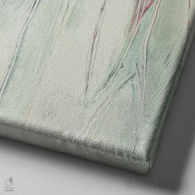 تابلو خروس ریزومی درخشان اثر آن مری کولیک - نمای نزدیک بافت بوم