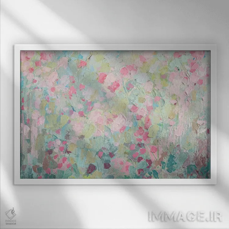 تابلو درخت ساکورای رقصان اثر آن مری کولیک - نمای قابدار سفید