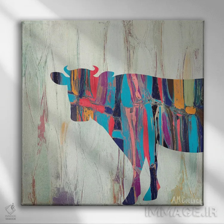 تابلو گاو ریزوم اثر آن مری کولیک - نمای روبهرو روی دیوار