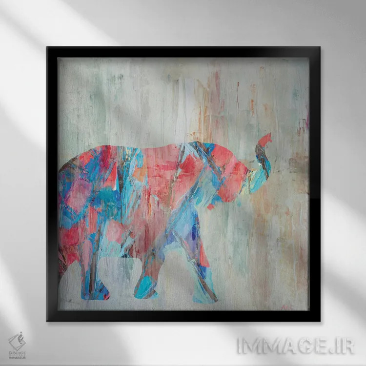 تابلو فیل ریزوم اثر آن مری کولیک - نمای قابدار مشکی