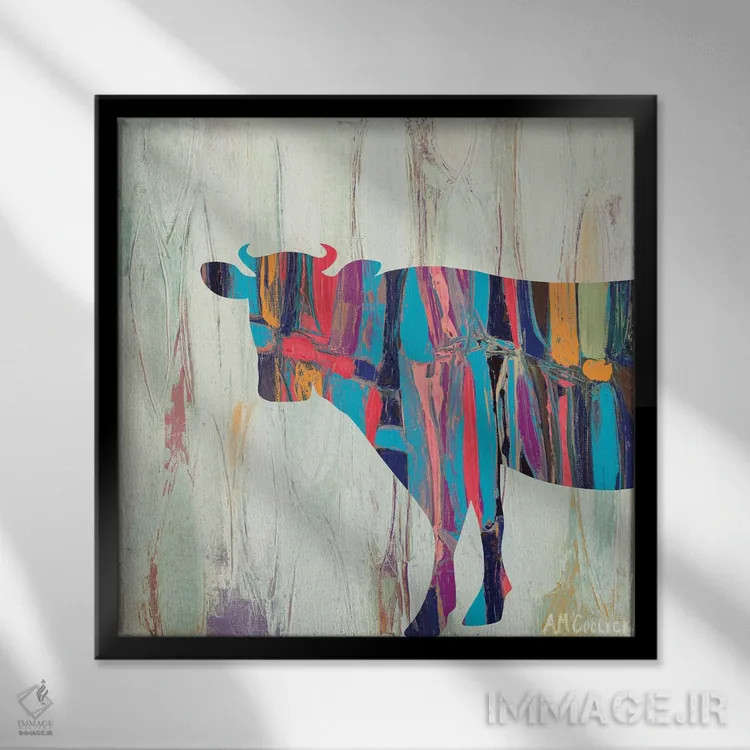 تابلو گاو ریزوم اثر آن مری کولیک - نمای قابدار مشکی